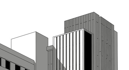 Obraz premium Modern architectural geometric design of urban buildings