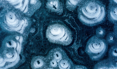 Top down view of mysterious ice patterns. Unique Arctic phenomenon. © Leonid Tit