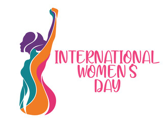 International Women&rsquo;s Day 8 March Celebration Vector Illustration with Floral Typography