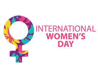 International Women&rsquo;s Day 8 March Celebration Vector Illustration with Floral Typography