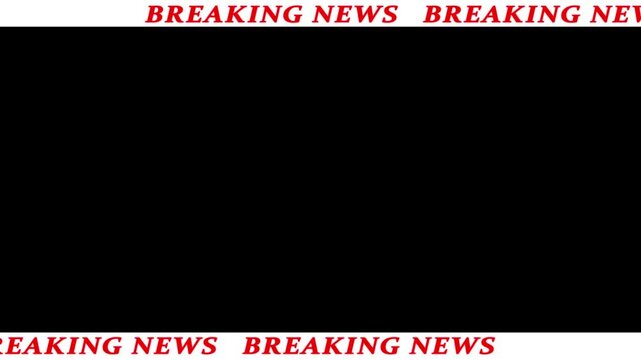 TV broadcast news show program with breaking news template moving animation on black screen. News report and breaking news breaking news template.
