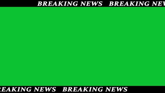 TV broadcast news show program with breaking news template moving animation on green screen. News report and breaking news breaking news template.