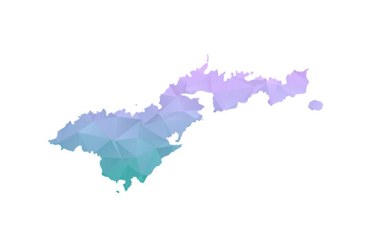 American Samoa Map Polygon Style Vector Illustration in Purple and Cyan Gradient, Low Poly Geometric Design, Isolated on White Background for Infographics and Projects.