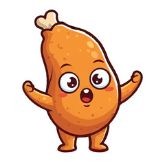 Obraz premium Funny cartoon fried chicken characters