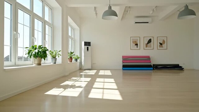 Bright Yoga Studio Empty.