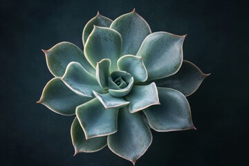 Fototapeta premium Stunning Close-Up of Succulent Plant with Green Leafy Texture