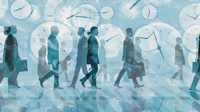 The relentless march of time a visual metaphor for the daily commute and the passage of life