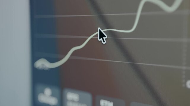 User views a linear graph displayed on a screen