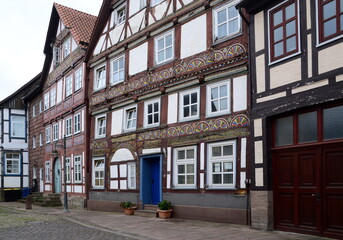 Historical Buildings in the Old Town of Bodenwerder, Lower Saxony