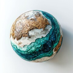 Colorful 3D Model of Earth with Detailed Terrain and Ocean Features