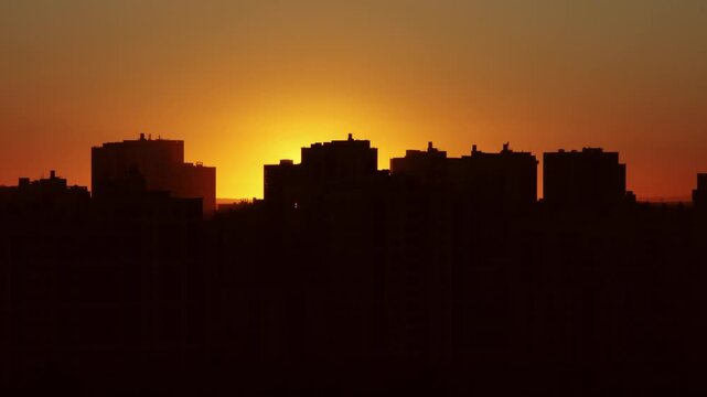 Golden sunset over a sity