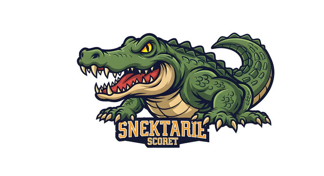 Powerful logo of an alligator designed for branding or sports