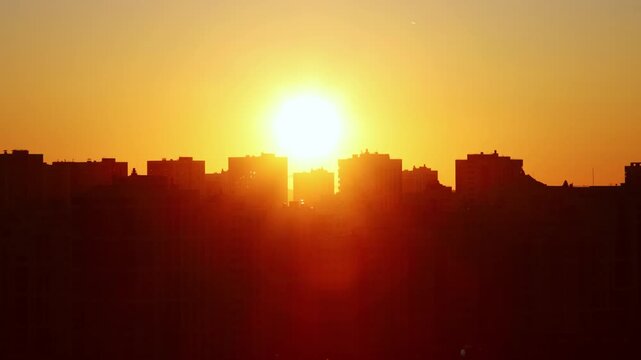 Golden sunset over a sity