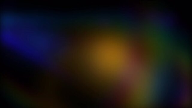 Abstract Dark Background with Vibrant Light Leaks and Colorful Bokeh Effects.