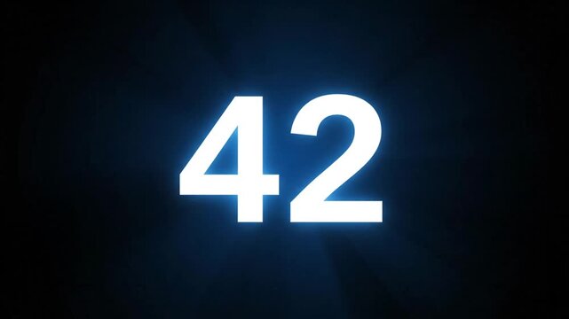 Glowing Number 42 on Dark Background.