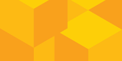 Background seamless pattern hexagon cubes yellow orange color