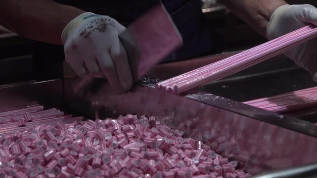 Making custom made candy in slow motion