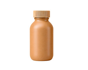 Minimalistic Brown Bottle Against Black Background for Skincare or Beverage Product Mockup