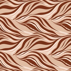 Wavy Abstract Pattern in Brown and Beige Tones (27