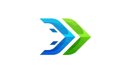 Blue Green Arrow Logo Design Element.