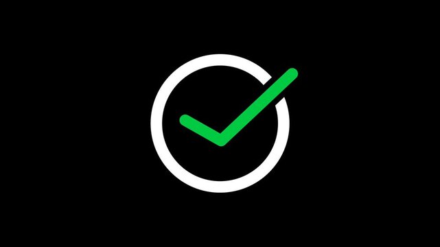 Green checkmark in white circle icon signifying successful completion