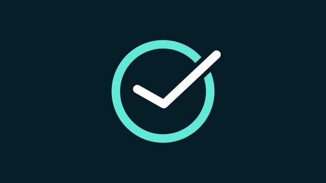 Successfully completed icon animation 4k