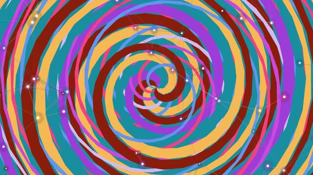Colorful swirling spiral pattern background.
