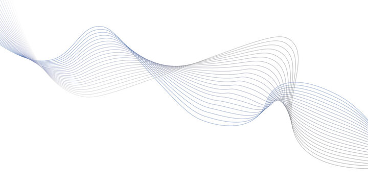 Blue gradient vector illustration featuring an abstract wave background with flowing lines and digital motion curves for a modern technology business wallpaper design