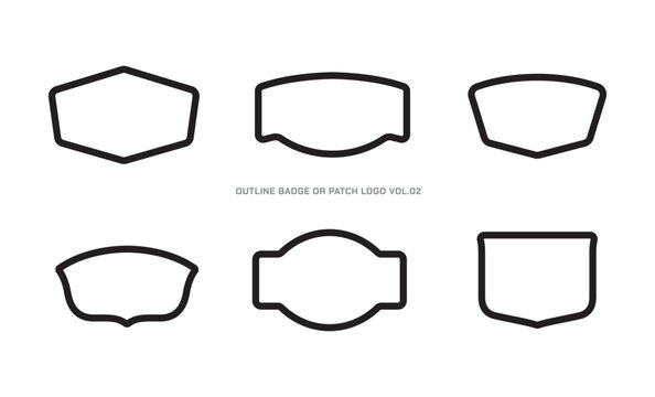 Collection of Minimal Outline Badge Logo or Patch Logo Templates Geometric Shapes, Perfect for clothing, sport, apparel, branding