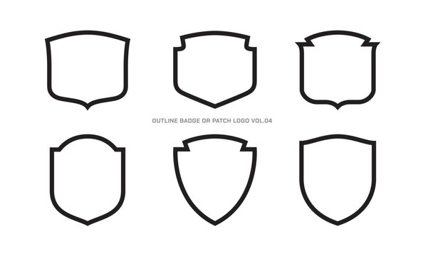 Collection of Minimal Outline Badge Logo or Patch Logo Templates Geometric Shapes, Perfect for clothing, sport, apparel, branding