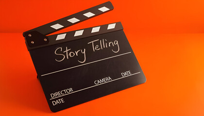 Naklejka premium Film Clapperboard Storytelling Concept Cinema Production Movie Industry