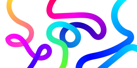 Obraz premium Abstract vector background with multiple intertwined wavy lines in a vibrant rainbow gradient palette, creating a dynamic and fluid visual composition. isolated on Transparent Background