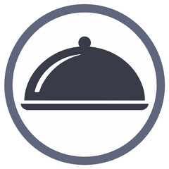 Obraz premium Restaurant Food Cloche Icon Service Dish Cover Catering Symbol