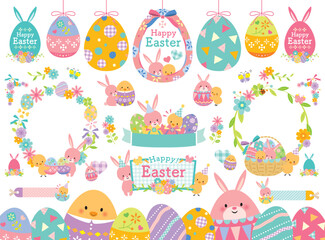 かわいいイースターのイラストセット