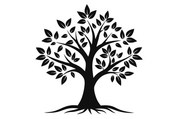 Fototapeta premium Monochrome Vector of a Tree Seedling Growing into a Strong Oak for Personal Growth and Resilience