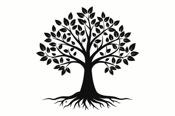 Obraz premium Simple Black and White Tree Growth Sequence for Business and Self Motivation