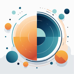 Obraz premium Abstract Data Visualization Concept with Duality and Circular Elements - Modern Graphic Design for Analytics and Performance