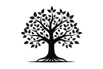Fototapeta premium Elegant Black and White Tree Icon for Coaching and Personal Growth Metaphor