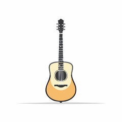 Naklejka premium Acoustic guitar illustration on a white background with soft shadow