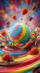 Obraz premium colorful balloons in the night Generated by AI