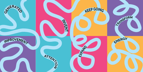 Vibrant colorful squirms graphic design © Ramisa
