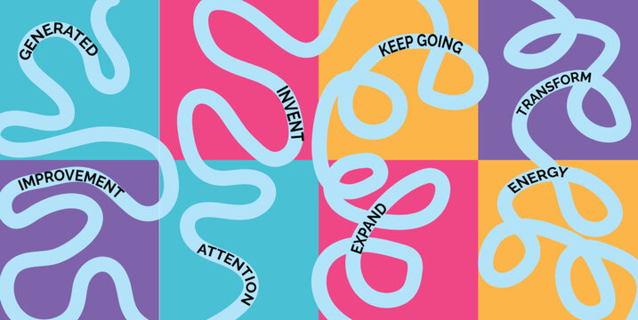 Vibrant colorful squirms graphic design