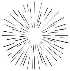 Obraz premium Radial Bursting Lines Effect Starburst Explosion Graphic Element