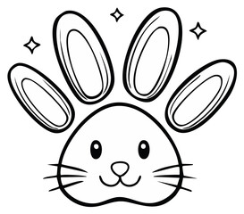 Obraz premium Cartoon animal paw print illustration with star sparkles