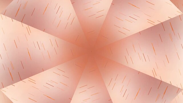 Soft Peach and Orange Abstract Geometric Background with Kinetic Dashed Lines and Radial Symmetry for Design