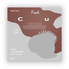 Fresh coconut social media post design template 