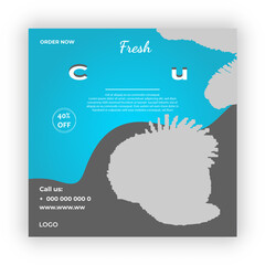 Fresh coconut social media post design template 