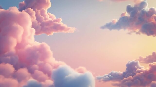 A serene and dreamy image of pastel-colored clouds, perfect for evoking feelings of peace, tranquility and hope. Ideal for backgrounds, meditation con