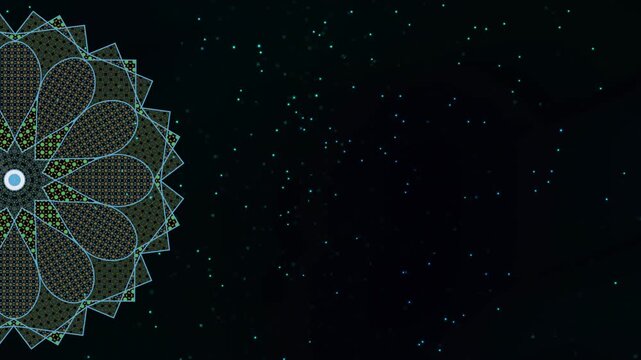 Golden Geometry Rising Within a Ramadan Mandala Background, envisioned for mosque ceremonies, eid countdown screens, Islamic branding layers, and devotional media content