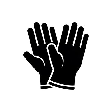 Black gloves icon on white background.